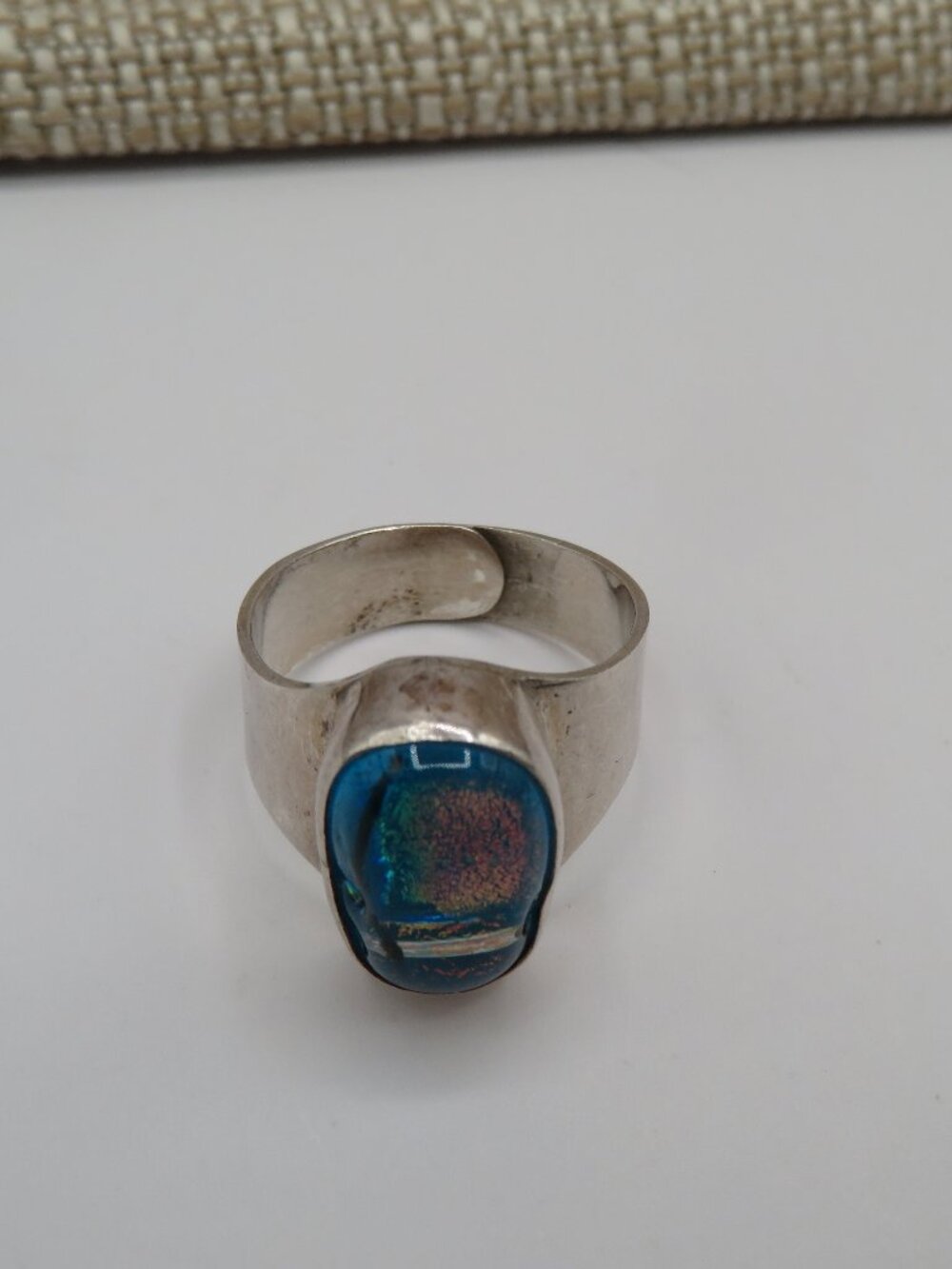 Vintage Dichroic 925 Adjustable Ring - Picture 5 of 8